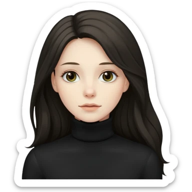 long haired woman in turtle neck sticker
