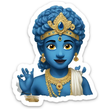 Blue krishna wth feature  sticker