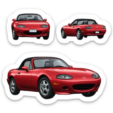 Red 1993 mazda miata sticker