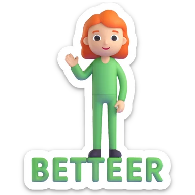 cool product owner named Peleg working at a game company in Israel with the name 'Better' featured, fun energetic modern vibe sticker