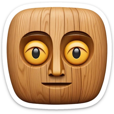 Wood sculpture, carved wooden figure, natural wood texture, minimalistic style, clean lines, no extra details, on a white background. sticker