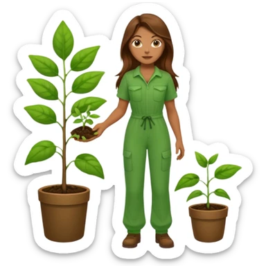 female hero for sustainability full body sticker