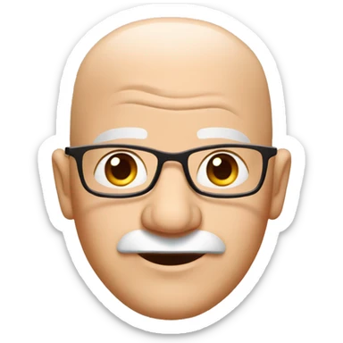 Bald old man with pink bow on his head sticker
