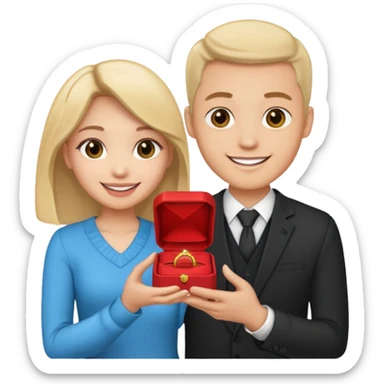 man proposes to girl sticker