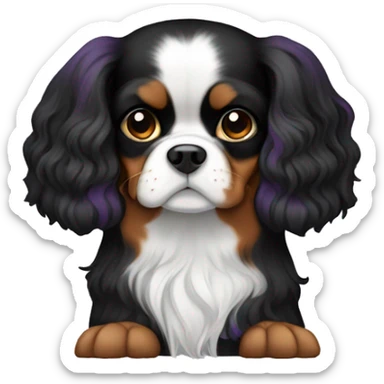 cavalier black and tan with a lavender bo sticker