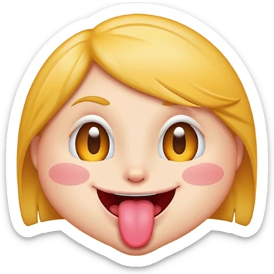winking face with tongue out, playful sticker