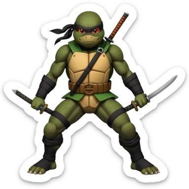 Teenage Mutant Ninja Turtles dressed in black ninja attire sticker