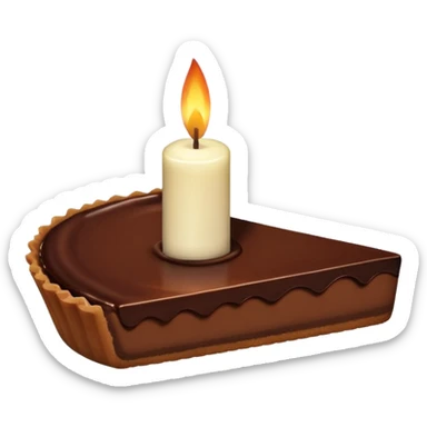 Chocolate tart slice with candle on top sticker