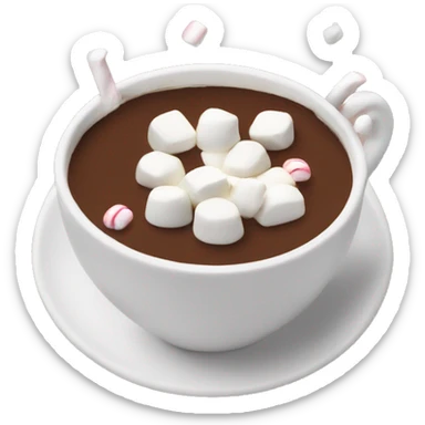 Hot chocolate with marshmallows Christmas themed  sticker