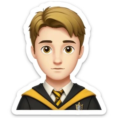 Cedric Diggory in harry potter, wear hogwarts Hufflepuff uniform sticker