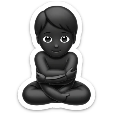 A hug emoji, but gender-neutral. A silhouette. sticker