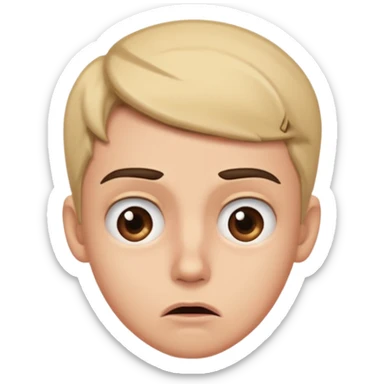 make an emoji of a (young person it has to be like very very confused, disgusted, make the eyebrows very expressive, make the face like he was asking a quiesfion and not getting the answer he wants  sticker
