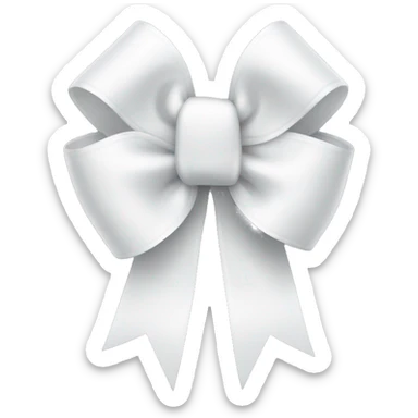 cute white ribbon bow sticker