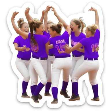 Softball dancing  sticker