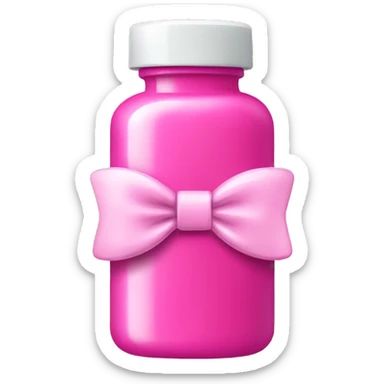 Pink pill bottle with bow sticker