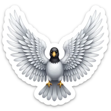 wings glitter white sticker