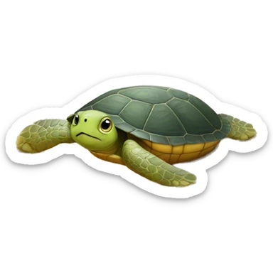 turtle on the sand sticker