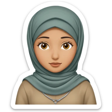 arab GIRL with hijab half body to belt sticker