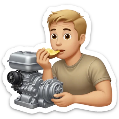 White guy, eating potatoes, and eating car engines sticker