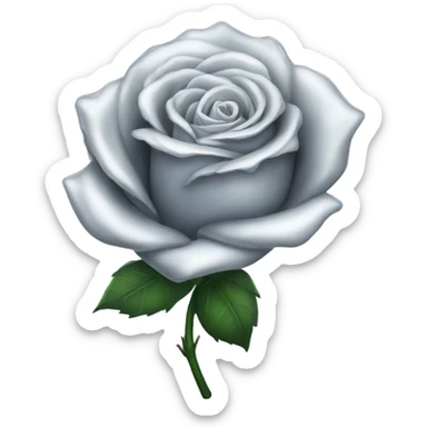 silver rose sticker