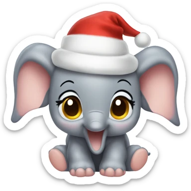 baby Dumbo Christmas hat sticker