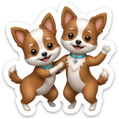 2 perritos bailando sticker