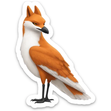 Hitun renard et une mouette sticker