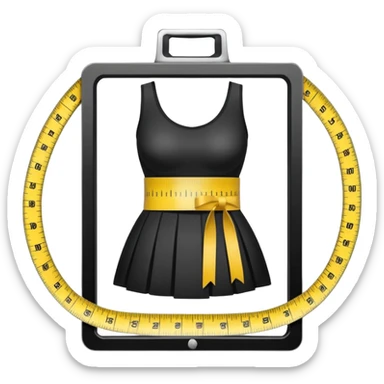 A beautiful press, with a measuring tape forming a loop around the waist, clear lines, easy to identify, without text sticker