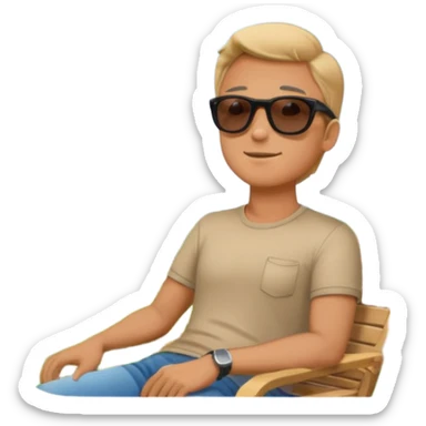 Guy relaxing in park facing the sky sticker