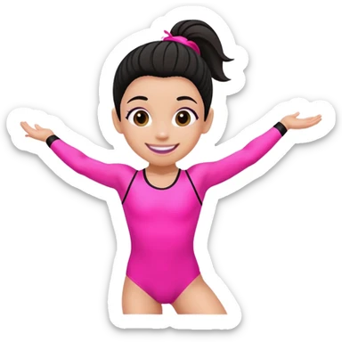 "A gymnast in neon pink and black outfit with a smile and a look of surprise (normal skin) sticker