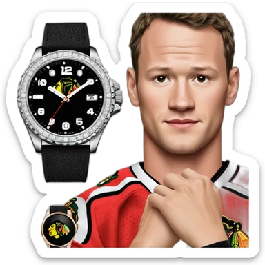 Jonathan Toews as a luxury wristwatch sticker