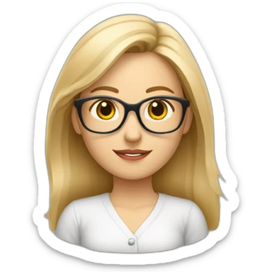 Profesora rubia con gafas y flequillo de matemáticas  sticker