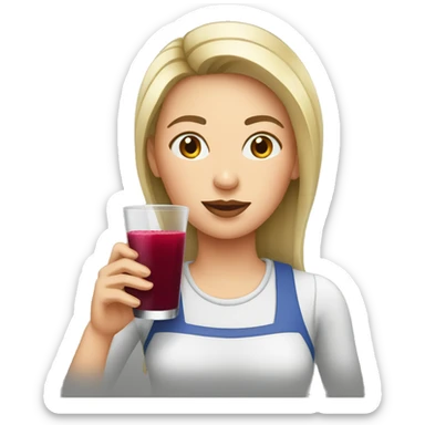  woman drinking beet juice sticker