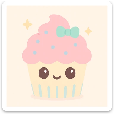 cupcake with pink icing sticker