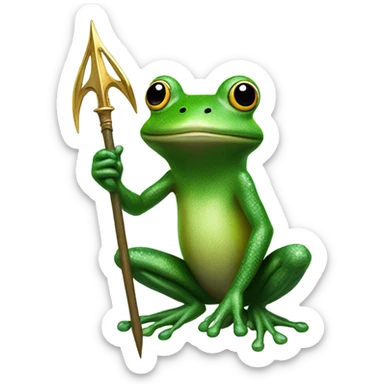 Frog with trident sticker