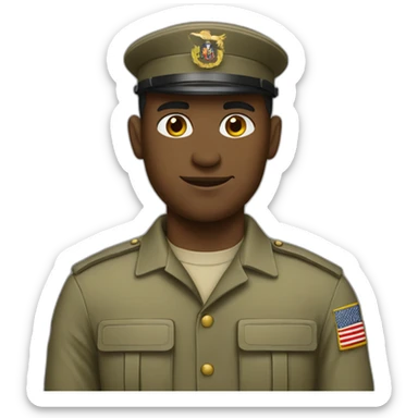 White Military soldier sticker