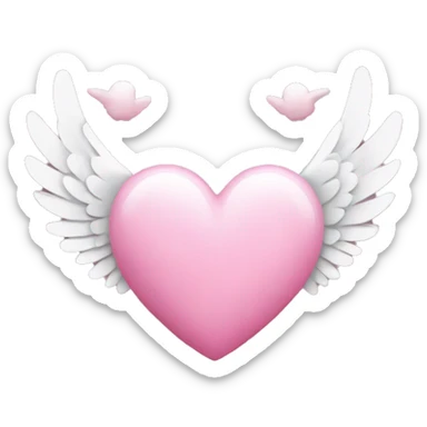 Pink heart with white wings sticker
