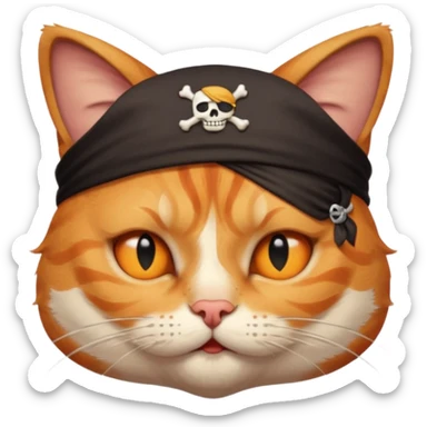 pirate cats with one eye closed with eyeband sticker