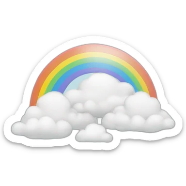 Arc en ciel avec nuages sticker