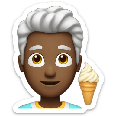 Guy with an ice cream in his forehead sticker