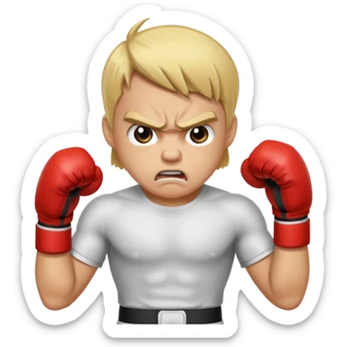 blonde angry boxer  sticker