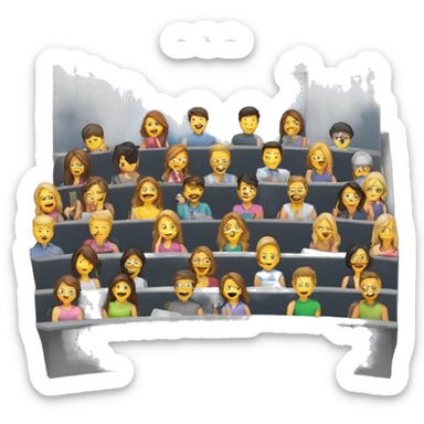 auditorium with lots of people listingen to someone doing a presentation  sticker