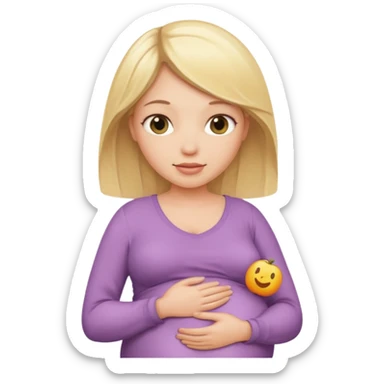 pregnant blonde woman  sticker