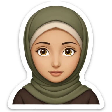 Middle eastern girl with dark brown hair sticker