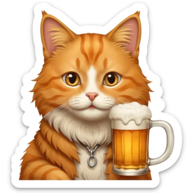 Gato tomando servesa sticker