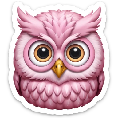 Pastel pink owl sticker