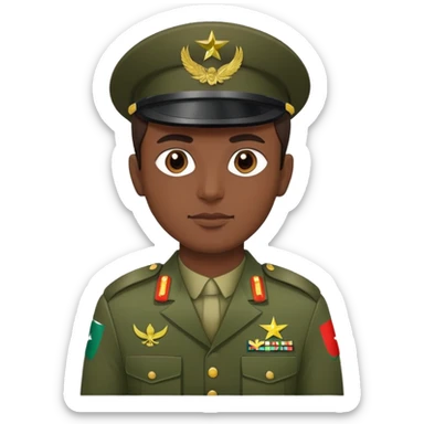 Pakistani soldier in military uniform with Pakistan flag sticker