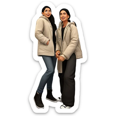 city night gathering with friends sticker