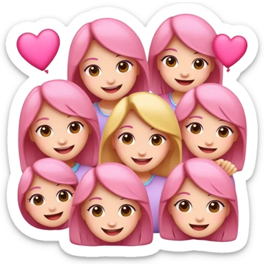 Girly emojis pink sticker