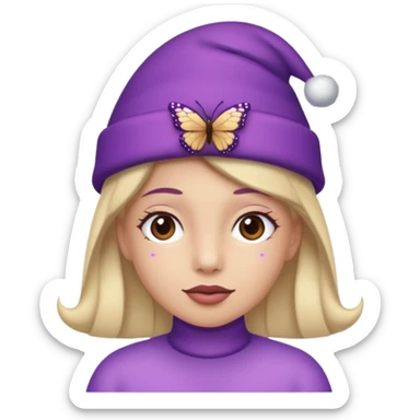 Purple butterfly,Christmas Hat sticker